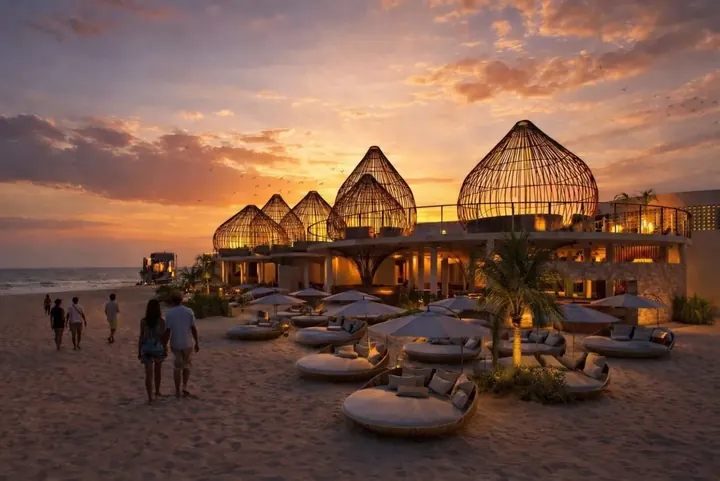 Render de Playaviva Santa Clara al atardecer