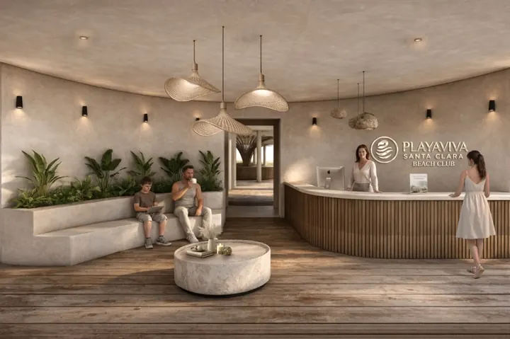 Render de la recepción de Playaviva Santa Clara